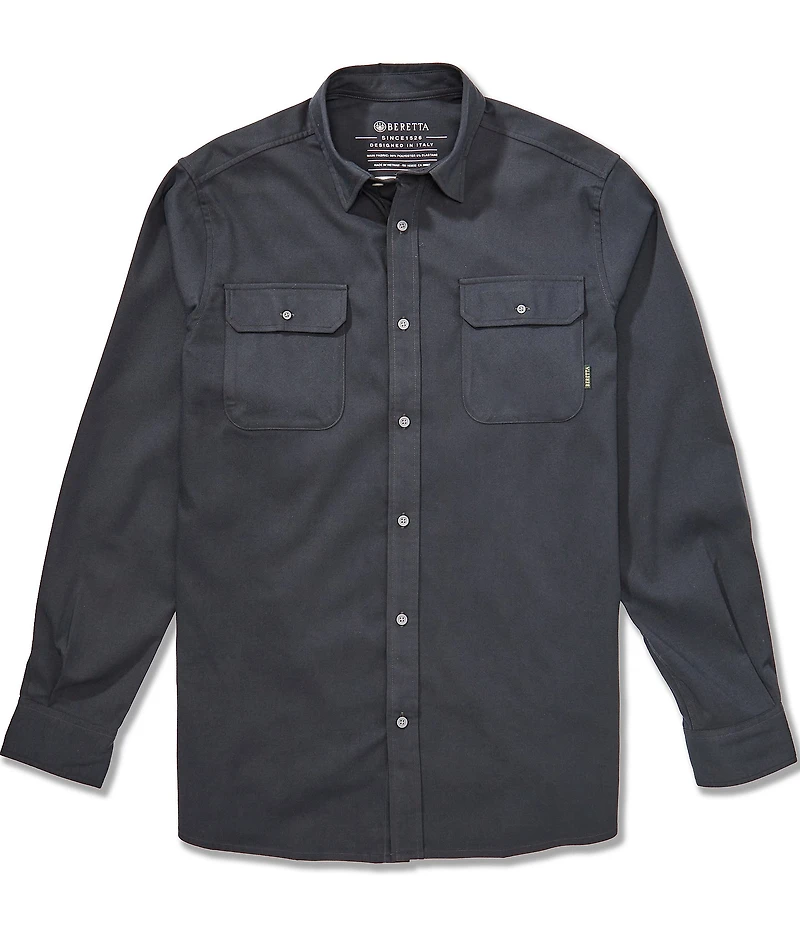 Beretta Stretch Cadet Mini Plaid Flannel Long Sleeve Woven Shirt