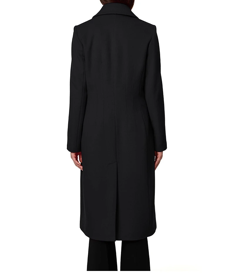 Bernardo Dart Wool Blend Notch Collar Button Front Single Breasted Coat