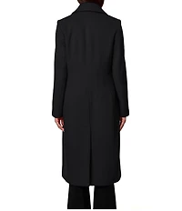 Bernardo Dart Wool Blend Notch Collar Button Front Single Breasted Coat