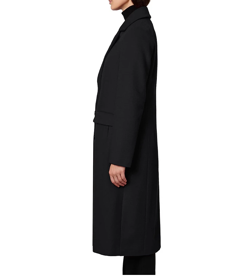Bernardo Dart Wool Blend Notch Collar Button Front Single Breasted Coat