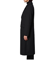 Bernardo Dart Wool Blend Notch Collar Button Front Single Breasted Coat