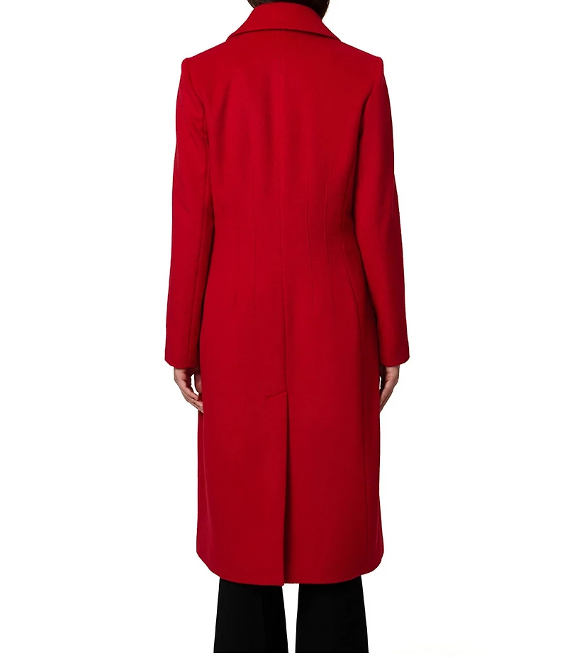 Bernardo Dart Wool Blend Notch Collar Button Front Single Breasted Coat