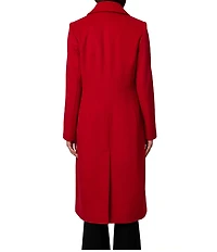 Bernardo Dart Wool Blend Notch Collar Button Front Single Breasted Coat