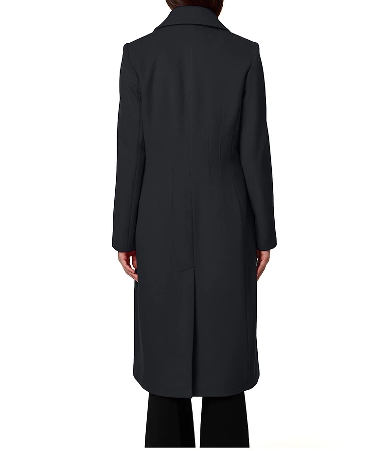 Bernardo Dart Wool Blend Notch Collar Button Front Single Breasted Coat