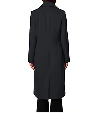 Bernardo Dart Wool Blend Notch Collar Button Front Single Breasted Coat