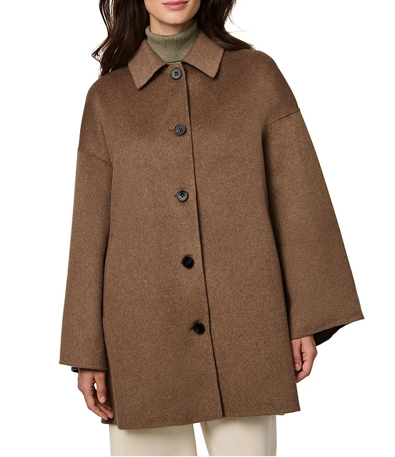 Bernardo Double Face Wool Blend Button Front Poncho