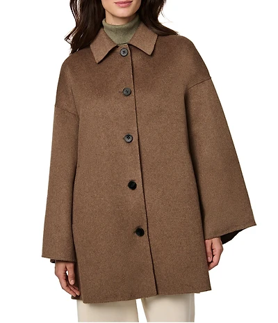 Bernardo Double Face Wool Blend Button Front Poncho