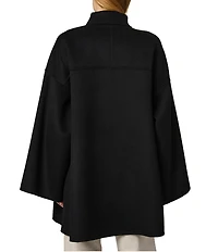 Bernardo Double Face Wool Blend Button Front Poncho