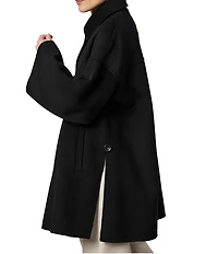 Bernardo Double Face Wool Blend Button Front Poncho