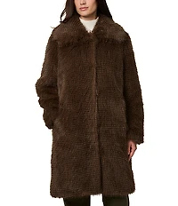 Bernardo Faux Fur Oversize Point Collar Coat