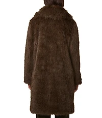 Bernardo Faux Fur Oversize Point Collar Coat