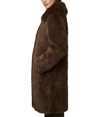 Bernardo Faux Fur Oversize Point Collar Coat