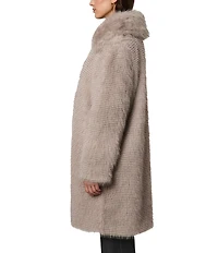 Bernardo Faux Fur Oversize Point Collar Coat