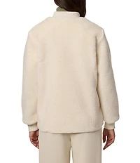 Bernardo Faux Sherpa Rib Collar Zip Front Jacket