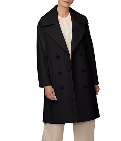 Bernardo Long Wool Blend Oversize Double Breasted Coat