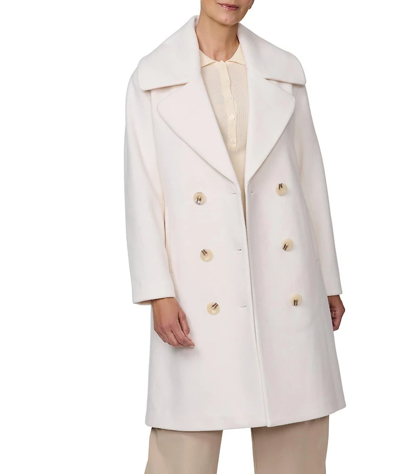 Bernardo Long Wool Blend Oversize Double Breasted Coat