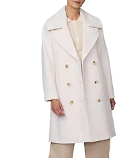 Bernardo Long Wool Blend Oversize Double Breasted Coat