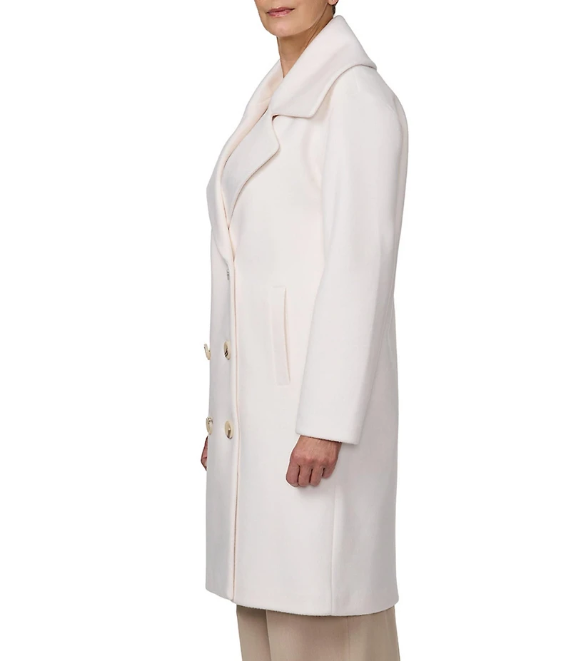 Bernardo Long Wool Blend Oversize Double Breasted Coat