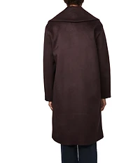 Bernardo Long Wool Blend Oversize Double Breasted Coat