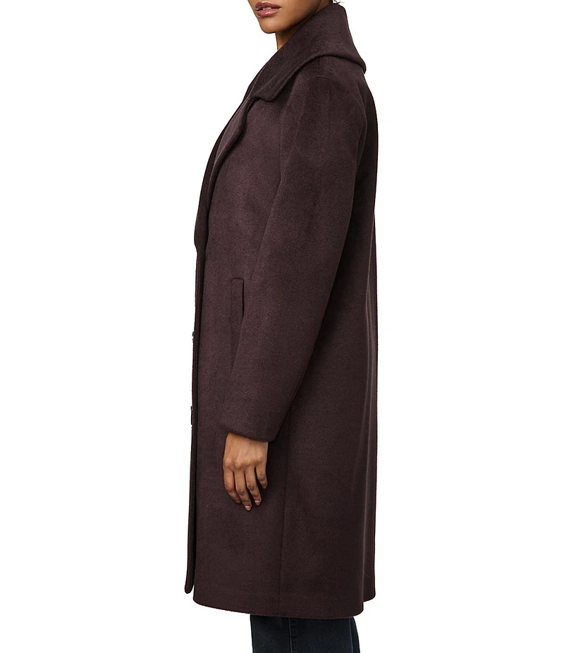 Bernardo Long Wool Blend Oversize Double Breasted Coat