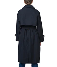 Bernardo Soft Cotton Blend Belted Button Front Trench Coat