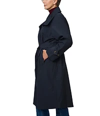 Bernardo Soft Cotton Blend Belted Button Front Trench Coat