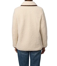 Bernardo Soft Sherpa Contrast Trim Button Front Jacket
