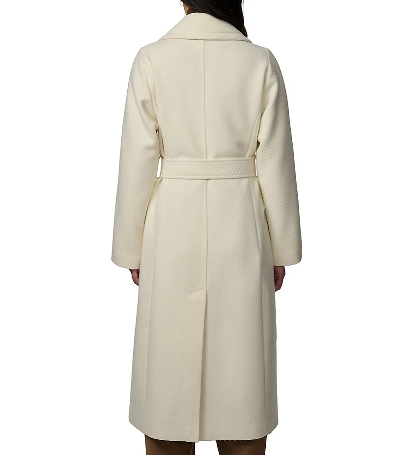 Bernardo Woven Belted Double Breasted Coat