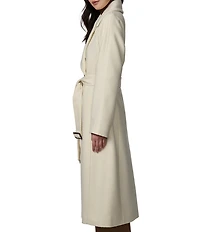 Bernardo Woven Belted Double Breasted Coat