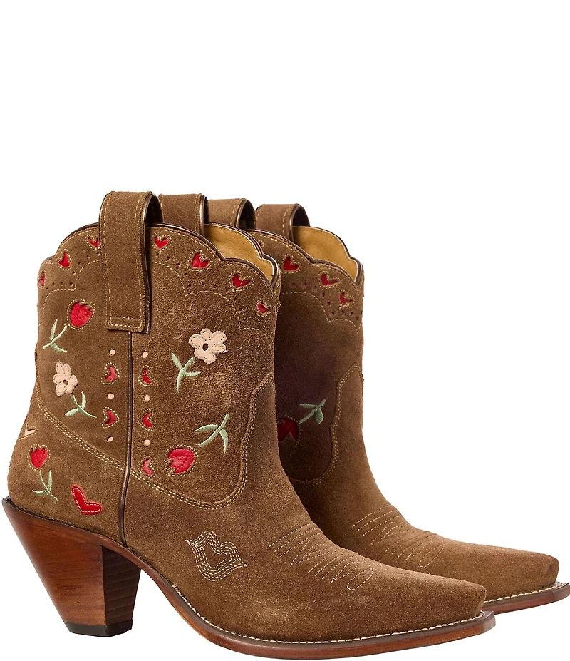 Besita Boots Bloom Suede Floral Booties