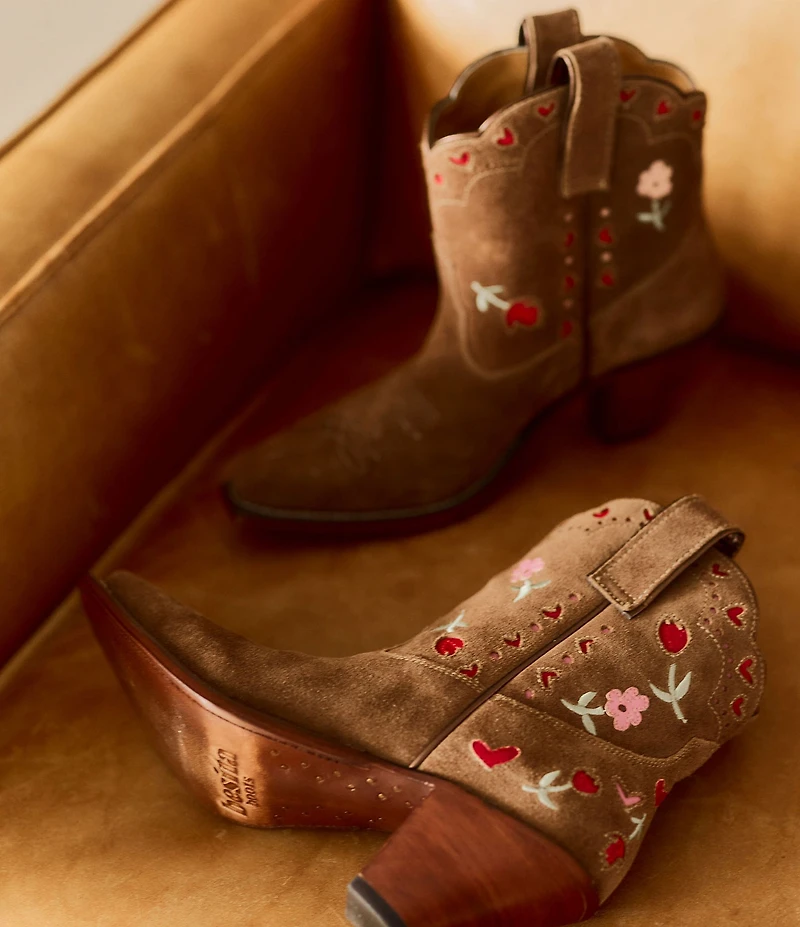 Besita Boots Bloom Suede Floral Booties