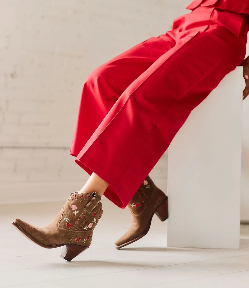 Besita Boots Bloom Suede Floral Booties