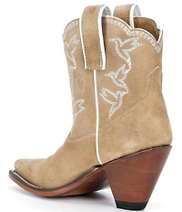 Besita Boots Nectar Leather Hearts Slip On Cone Heel Western Booties