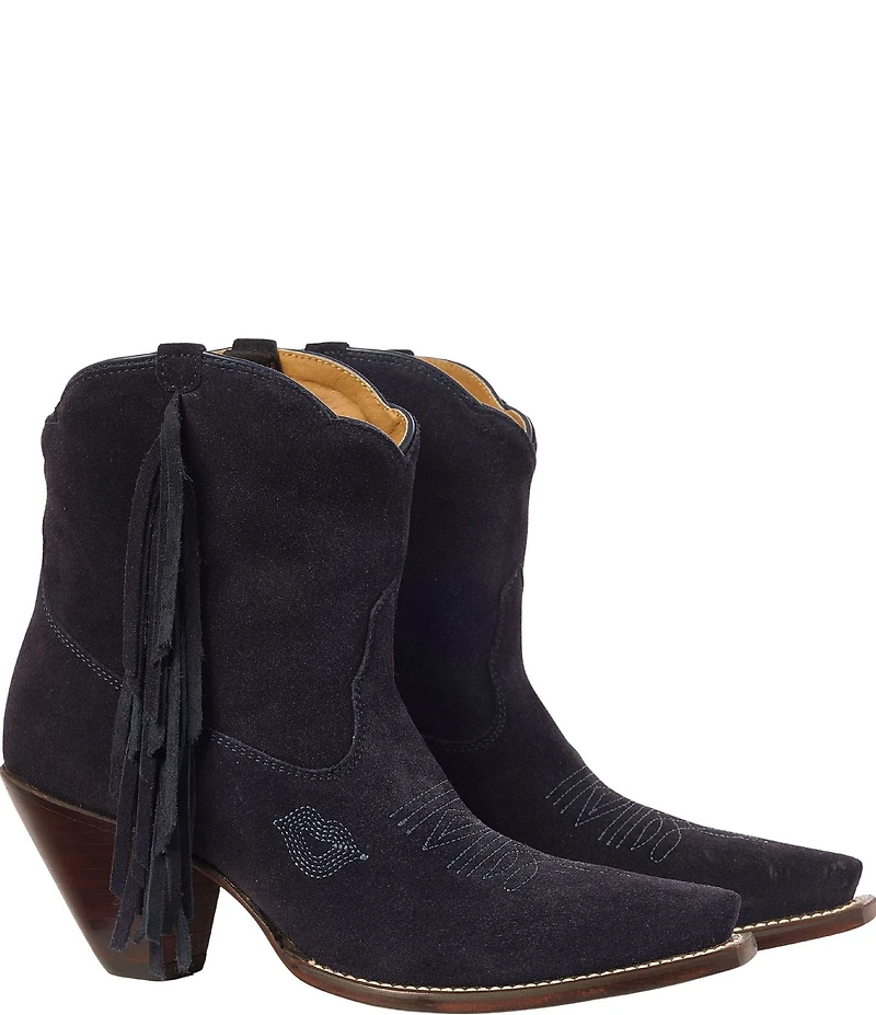Besita Boots Spirit Suede Slip On Block Heel Booties