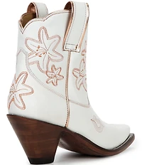 Besita Boots The Bliss Leather Floral Snip Toe Western Booties