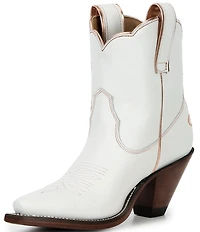 Besita Boots The Bliss Leather Floral Snip Toe Western Booties