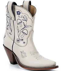 Besita Boots The Mystical Boot Leather Mushroom Vine Stitched Western Booties