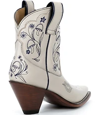 Besita Boots The Mystical Boot Leather Mushroom Vine Stitched Western Booties