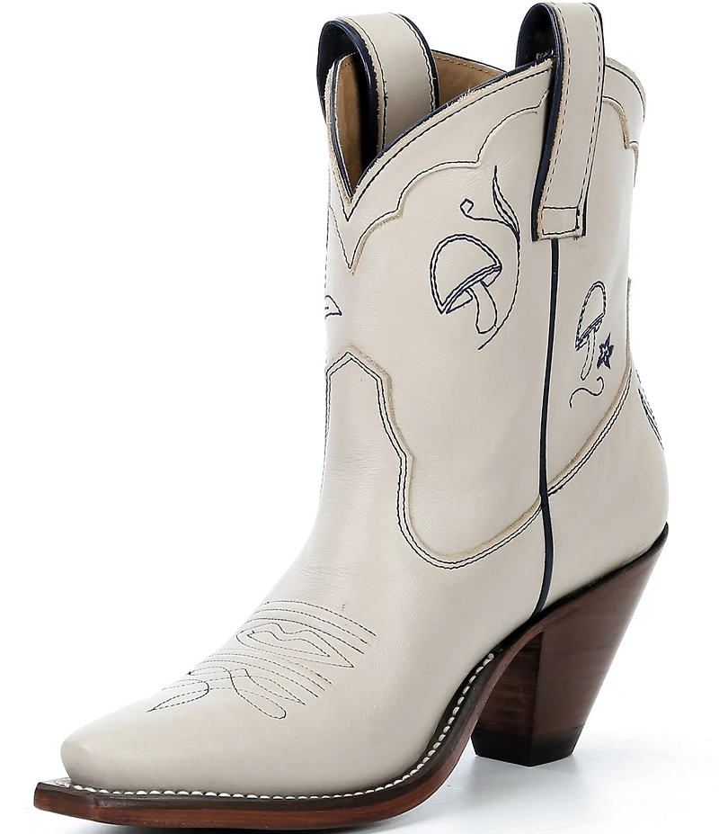 Besita Boots The Mystical Boot Leather Mushroom Vine Stitched Western Booties