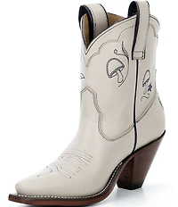 Besita Boots The Mystical Boot Leather Mushroom Vine Stitched Western Booties
