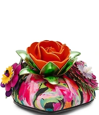 Betsey Johnson Abigayl Floral Ornamented Kitten Heel Mules