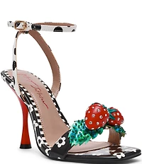 Betsey Johnson Addison Flower Print Strawberry Ornament Dress Sandals
