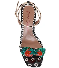 Betsey Johnson Addison Flower Print Strawberry Ornament Dress Sandals