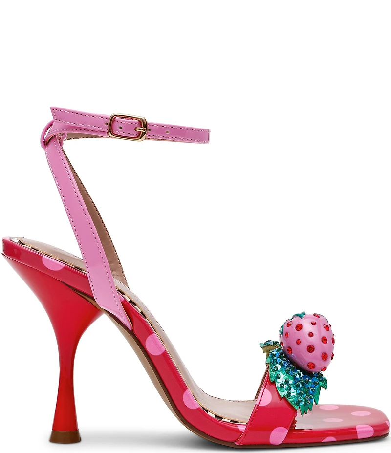 Betsey Johnson Addison Polka Dot Print Strawberry Ornament Dress Sandals