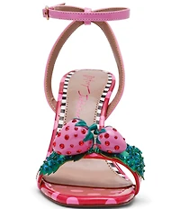 Betsey Johnson Addison Polka Dot Print Strawberry Ornament Dress Sandals