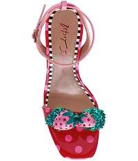 Betsey Johnson Addison Polka Dot Print Strawberry Ornament Dress Sandals