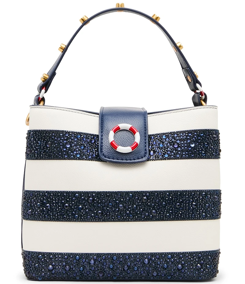 Betsey Johnson Ahoy, Gorgeous Rhinestone Stripe Bucket Bag