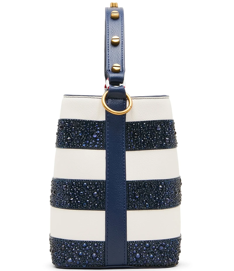 Betsey Johnson Ahoy, Gorgeous Rhinestone Stripe Bucket Bag