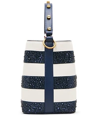 Betsey Johnson Ahoy, Gorgeous Rhinestone Stripe Bucket Bag