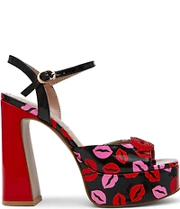 Betsey Johnson Allyson Lip Print Platform Dress Sandals